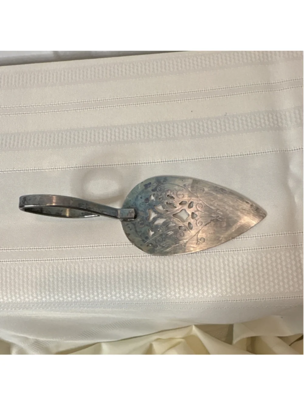 Italy Silverplate Cake/Pie Server Ornate Cutout Design